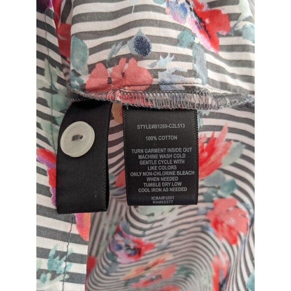 NWT Sanctuary Floral Striped Button Down Shirt Women's Size XS - Picture 9 of 9